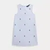 Polo Ralph Lauren Polo Pony Cotton Oxford Dress In Blue Hyacinth
