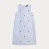 Polo Ralph Lauren Polo Pony Cotton Oxford Dress In Blue Hyacinth