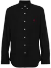 Polo Ralph Lauren Black Shirt With Pony Embroidery In Black