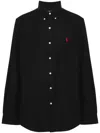 Polo Ralph Lauren Black Shirt With Pony Embroidery In Black