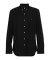 Polo Ralph Lauren Black Shirt With Pony Embroidery In Black
