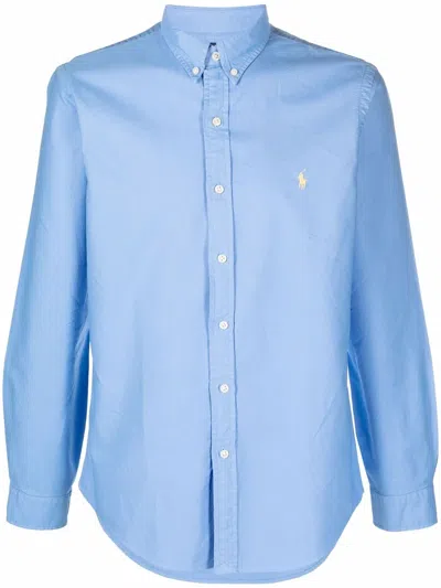 Polo Ralph Lauren Polo Pony Cotton Shirt In Blue