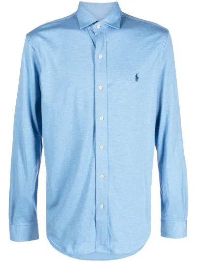 Polo Ralph Lauren Polo Pony-embroidered Cotton Shirt In Blue