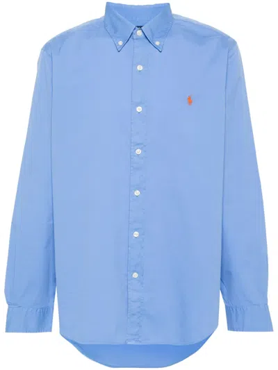 Polo Ralph Lauren Polo Pony Cotton Shirt In Blue