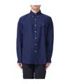 Polo Ralph Lauren Blue Shirt With Button-down Collar And Pony Embroidery On The Front In Blue