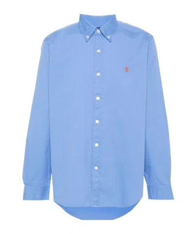 Polo Ralph Lauren Polo Pony Cotton Shirt In Blue