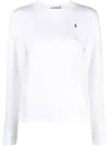 Polo Ralph Lauren Round Collar And Long-sleeved T-shirt In White
