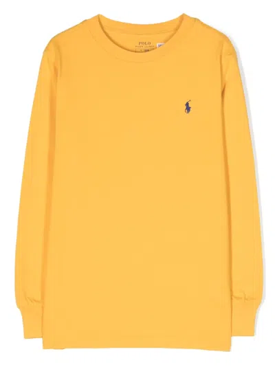 Polo Ralph Lauren Kids' Polo Pony Cotton Sweatshirt In Gold