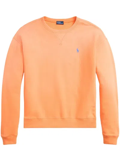 Polo Ralph Lauren Polo Pony Cotton Sweatshirt In Orange