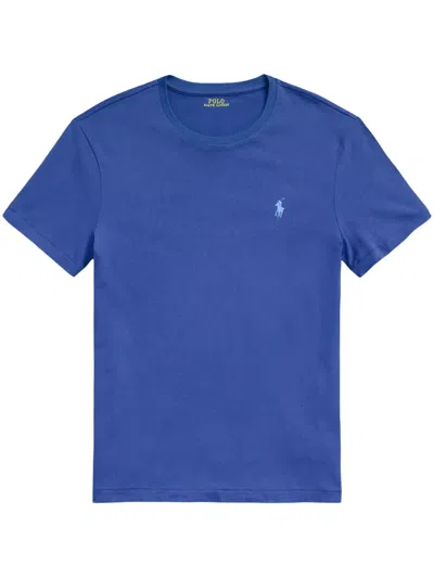 Polo Ralph Lauren Tailored Crewneck T-shirt With Short Sleeves In Blue