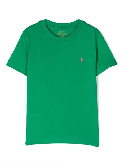 Polo Ralph Lauren Kids' Polo Ponny Cotton T-shirt In Green