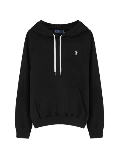 Polo Ralph Lauren Polo Pony Drawstring Hoodie In Black