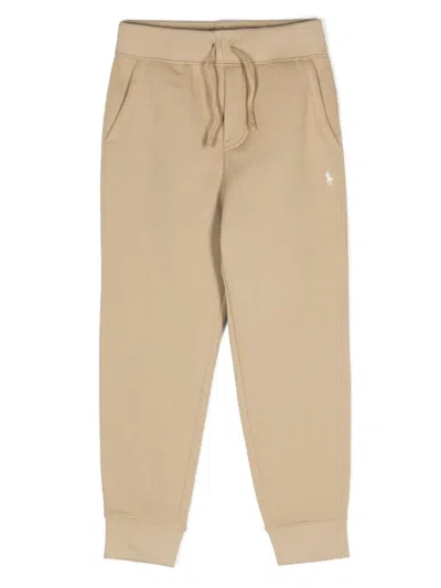 Polo Ralph Lauren Kids' Polo Pony Drawstring Track Pants In Neutrals