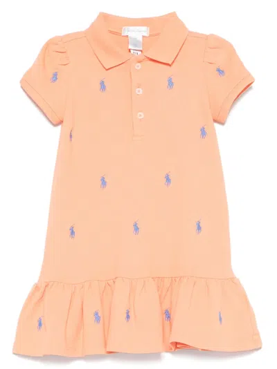 Polo Ralph Lauren Babies' Polo Pony Dress Set In Orange