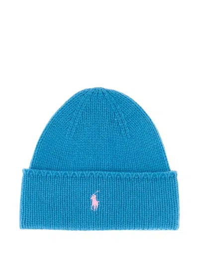 Polo Ralph Lauren Polo Pony-embroidered Beanie Hat In Blue
