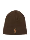 Polo Ralph Lauren Polo Pony-embroidered Beanie Hat In Brown