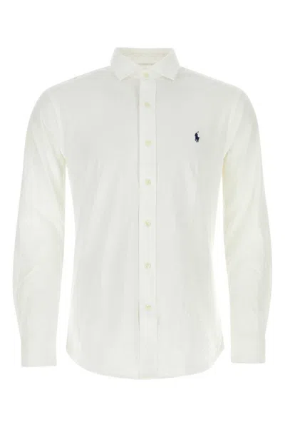 Polo Ralph Lauren Polo Pony Embroidered Buttoned Shirt In White