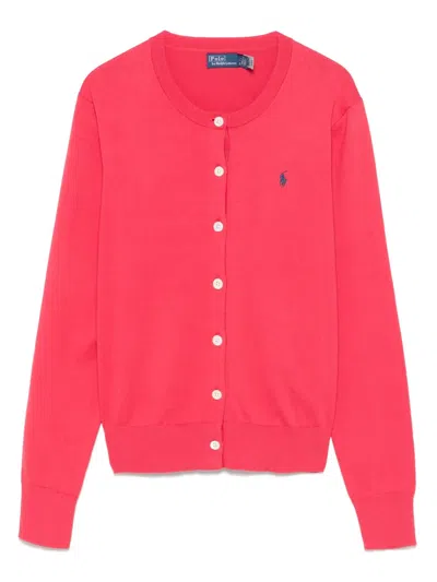 Polo Ralph Lauren Polo Pony-embroidered Cardigan In Rot