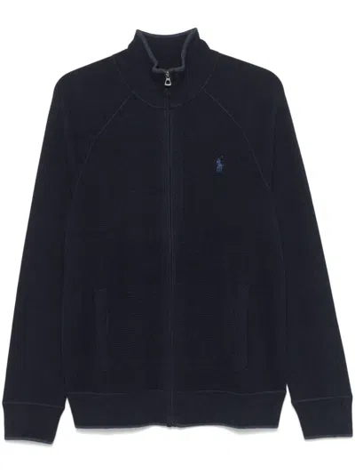 Polo Ralph Lauren Polo Pony-embroidered Cardigan In Blue