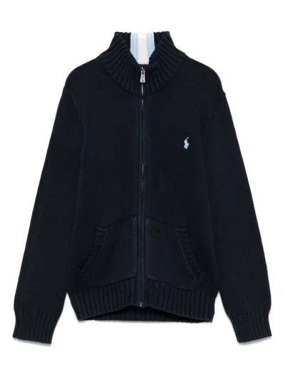 Polo Ralph Lauren Kids' Polo Pony-embroidered Cardigan In Blue