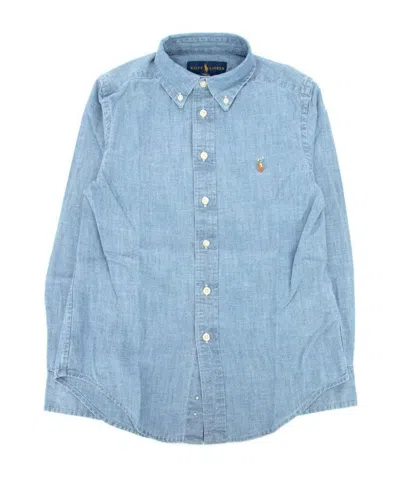 Polo Ralph Lauren Kids' Polo Pony-embroidered Chambray Shirt In Blue