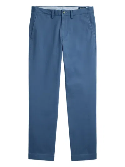 Polo Ralph Lauren Greenwich Straight-leg Cotton-blend Trousers In Blue