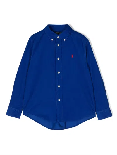 Polo Ralph Lauren Kids' Polo Pony-embroidered Corduroy Shirt In Blue