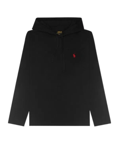 Polo Ralph Lauren Polo Pony-embroidered Cotton Hoodie In Black