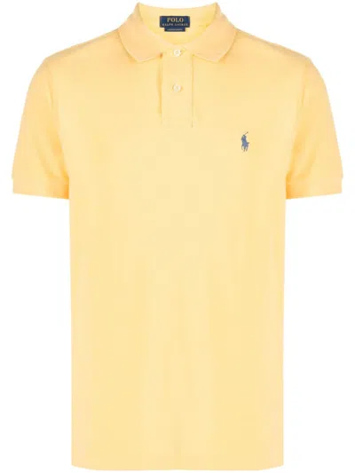 Polo Ralph Lauren Custom Slim Fit Mesh Polo Shirt In Yellow