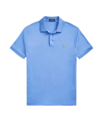 Polo Ralph Lauren Custom Slim Fit Soft Cotton Polo Shirt Man Polo Shirt Pastel Blue Size Xxl Cotton In Summer Blue