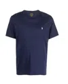 Polo Ralph Lauren Mens Newport Navy Neon Yellow Logo-embroidered Cotton-jersey T-shirt L In Black