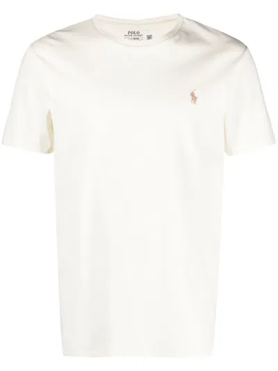 Polo Ralph Lauren Polo Pony-embroidered Cotton T-shirt In Neutrals