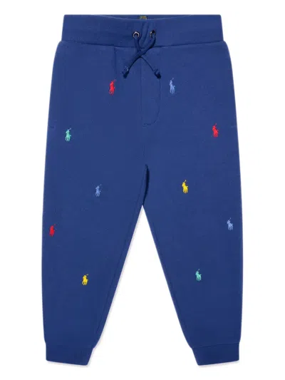Polo Ralph Lauren Kids' Polo Pony-embroidered Cotton Track Pants In Blue