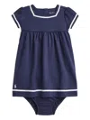 Polo Ralph Lauren Striped Stretch Ponte Dress & Bloomer In 蓝色