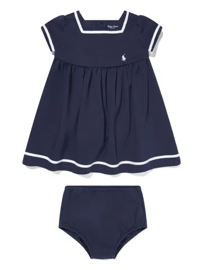 Polo Ralph Lauren Babies' Polo Pony-embroidered Dress (set Of Two) In Blue