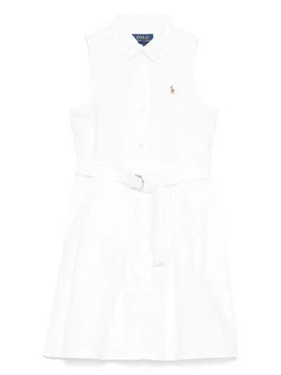 Polo Ralph Lauren Kids' Polo Pony-embroidered Dress In White