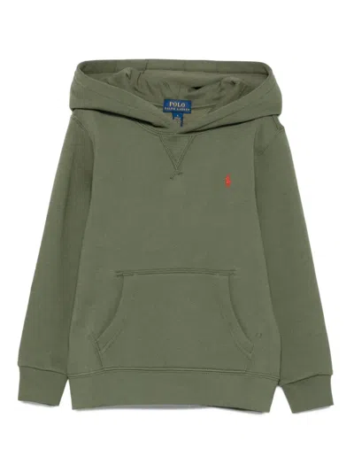 Polo Ralph Lauren Kids' Polo Pony-embroidered Hoodie In Green