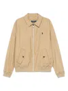 Polo Ralph Lauren Embroidered Logo Bomber Jacket In Brown