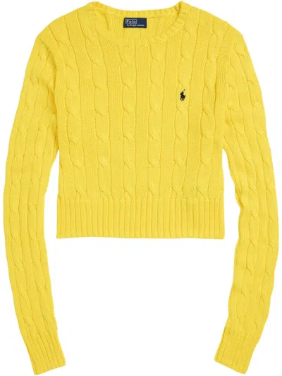 Polo Ralph Lauren Polo Pony-embroidered Jumper In Lemon Crush