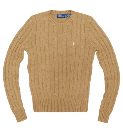 Polo Ralph Lauren Polo Pony Embroidered Knitted Jumper In Beige