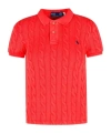 Polo Ralph Lauren Braided Cable Knit Polo Shirt In Red