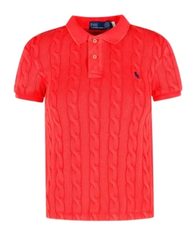 POLO RALPH LAUREN POLO RALPH LAUREN POLO-PONY EMBROIDERED KNITTED POLO TOP
