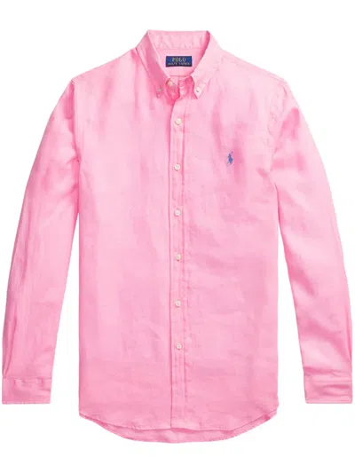 Polo Ralph Lauren Pink Linen Custom-fit Shirt