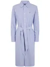 Polo Ralph Lauren Polo Pony-embroidered Midi Dress In Blue