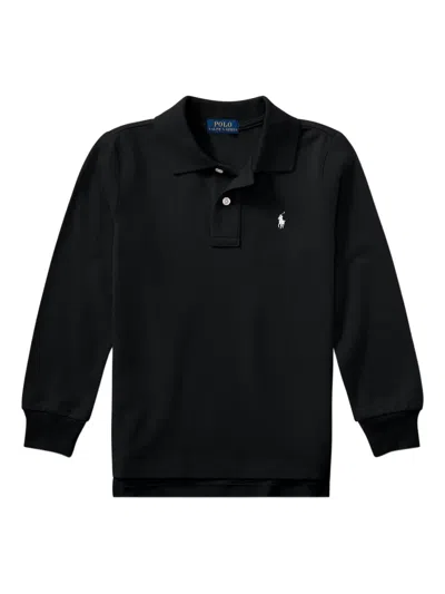 Polo Ralph Lauren Kids' Polo Pony-embroidered Polo Shirt In Black