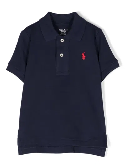 Polo Ralph Lauren Babies' Polo Pony-embroidered Polo Shirt In Blue