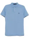Polo Ralph Lauren Logo Embroidered Short-sleeved Polo Shirt In Blue