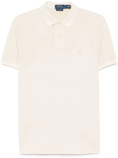 Polo Ralph Lauren Polo Pony-embroidered Polo Shirt In Neutrals
