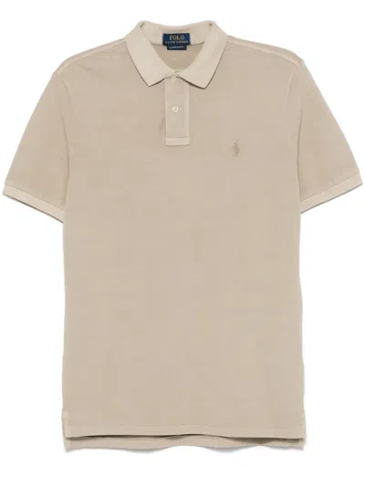 Polo Ralph Lauren Polo Pony-embroidered Polo Shirt In Nude