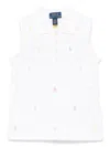 Polo Ralph Lauren White Sleeveless Polo With Logos In White